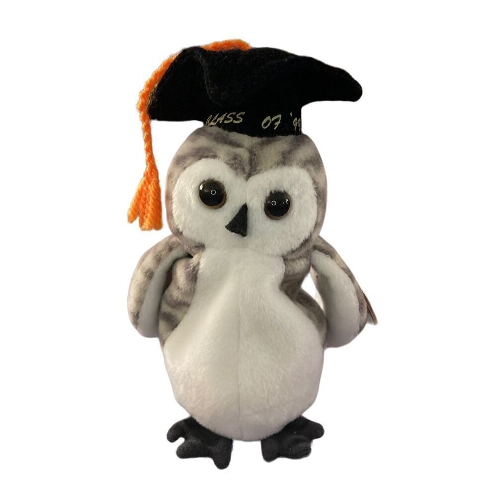 Wiser The Owl Ty Beanie Baby Plush Collectible Vintage Y2K 90s